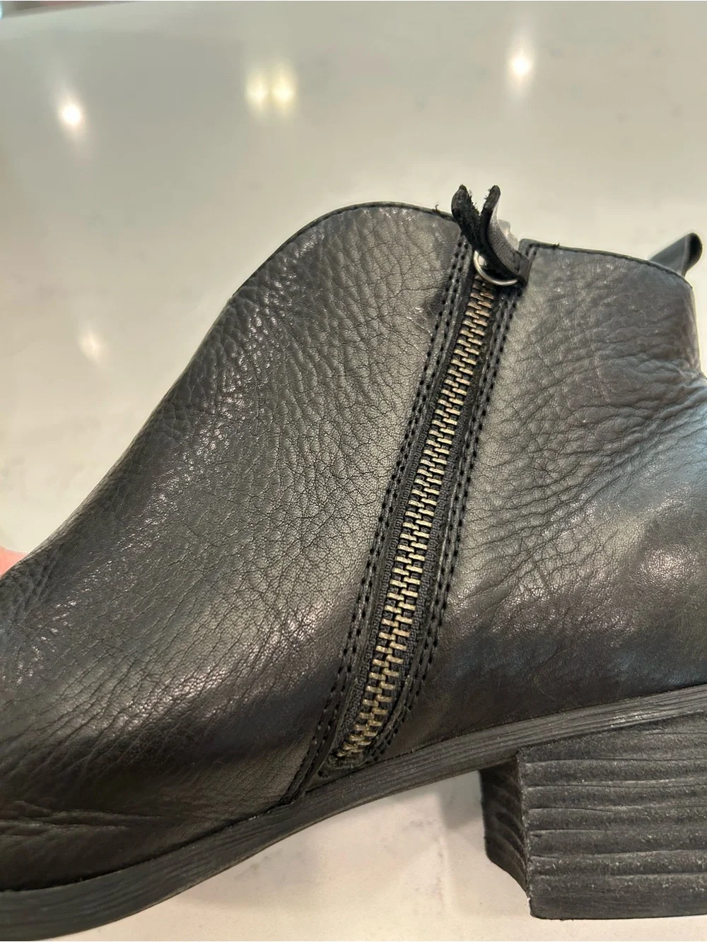 Sofft Black Leather Ankle Booties with Side Zip